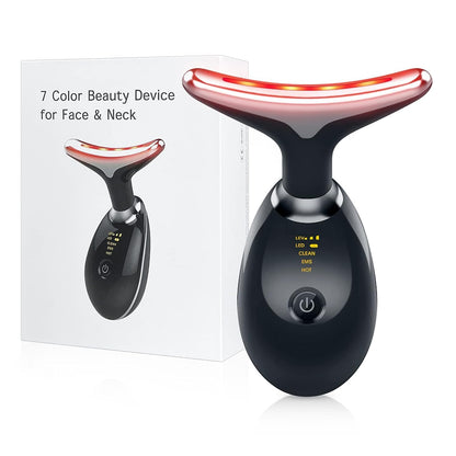 Multifunctional Facial and Neck Beauty Device: 7-Color LED Skin Care Massager