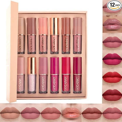 Premium Velvet Matte Liquid Lipstick Set 12Pcs