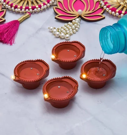 Water Sensor Diya Lights Electric Flameless & Smokeless (Pack Of pcs)LED Diya | Eco-Friendly Led Diyas