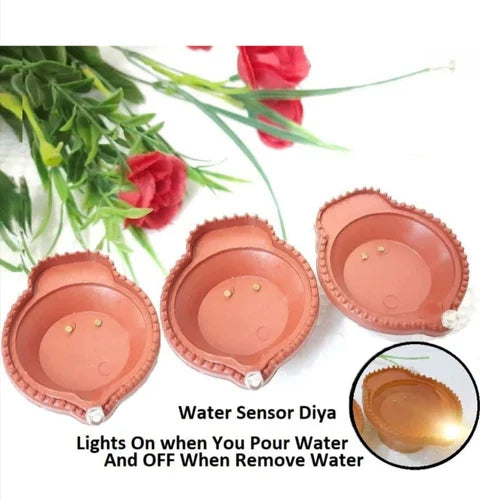 Water Sensor Diya Lights Electric Flameless & Smokeless (Pack Of pcs)LED Diya | Eco-Friendly Led Diyas