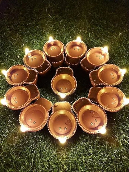 Water Sensor Diya Lights Electric Flameless & Smokeless (Pack Of pcs)LED Diya | Eco-Friendly Led Diyas