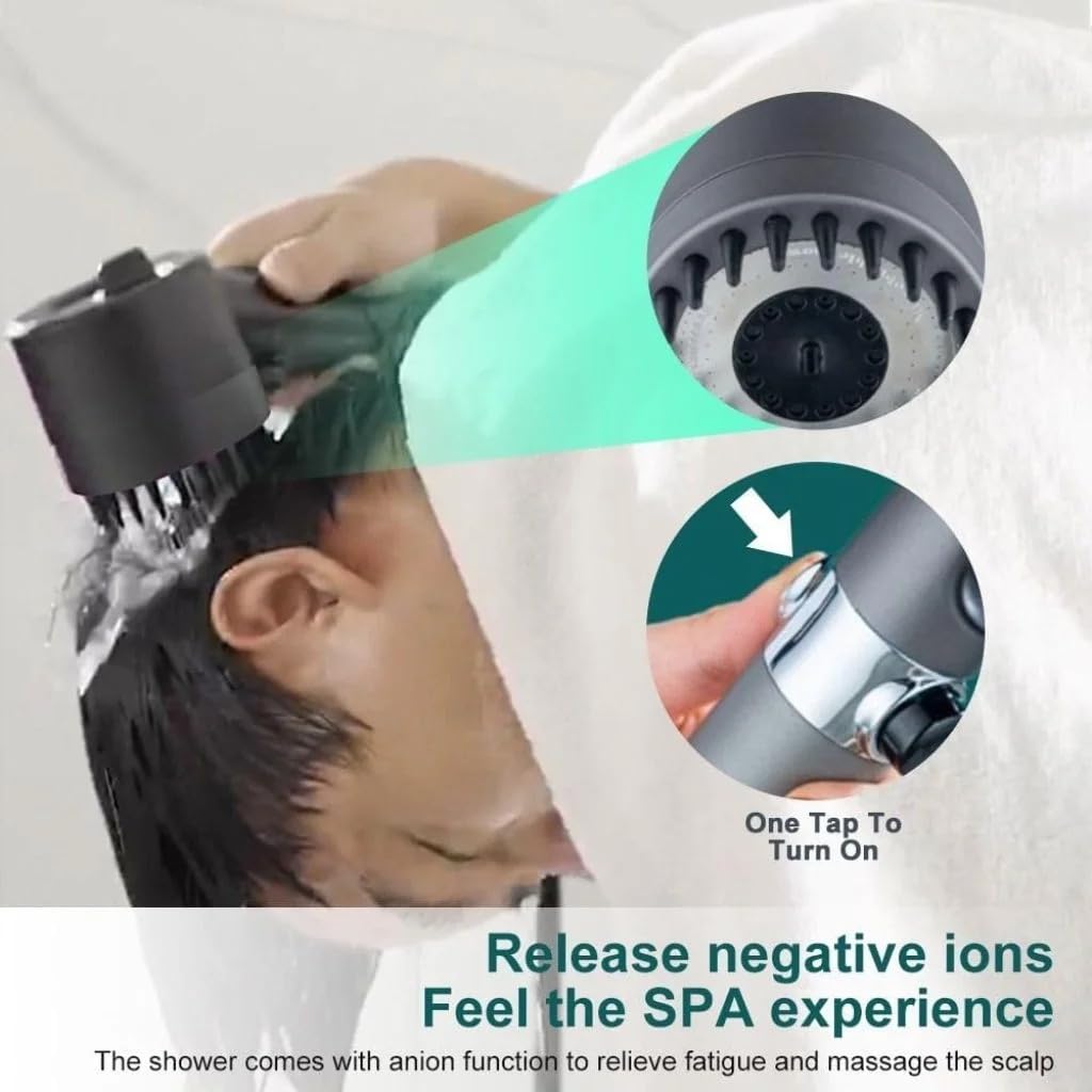 Multifunctional 4 in 1 High Pressure Massage Handheld Shower Head With 3 Mode Adjustment