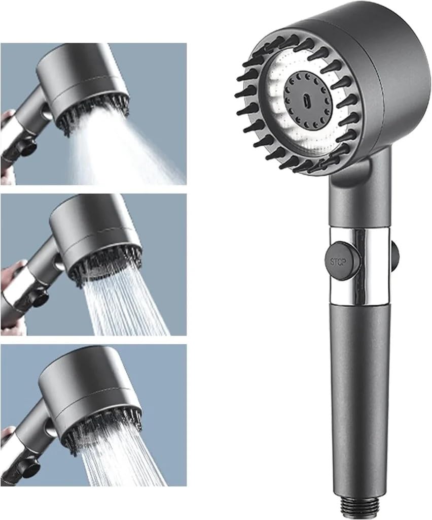 Multifunctional 4 in 1 High Pressure Massage Handheld Shower Head With 3 Mode Adjustment