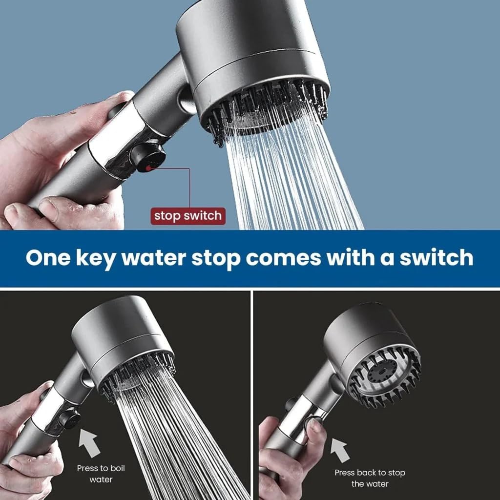 Multifunctional 4 in 1 High Pressure Massage Handheld Shower Head With 3 Mode Adjustment