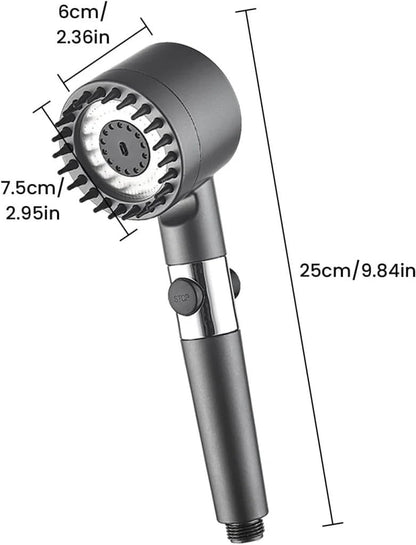 Multifunctional 4 in 1 High Pressure Massage Handheld Shower Head With 3 Mode Adjustment